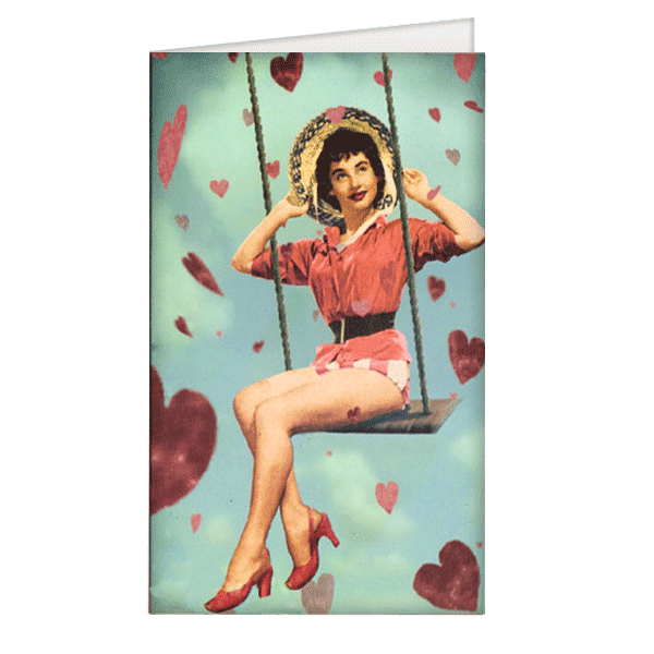 Carte postale dépliante Bikini - Balançoire