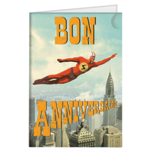 Carte postale dépliante Bikini - Bon anniversaire - Eclair le Supermec