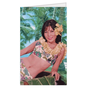 Carte postale dépliante Bikini - Hula girl - Birthday girl