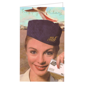 Carte postale dépliante Bikini - Mile High Stewardess - Happy Birthday