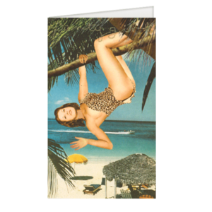 Carte postale dépliante Bikini - Tarzan Girl - Happy birthday