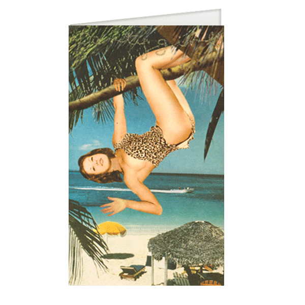 Carte postale dépliante Bikini - Tarzan Girl - Happy birthday