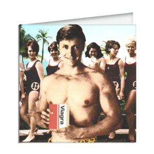 Carte postale dépliante Bikini - Monsieur « Pilules Bleues »