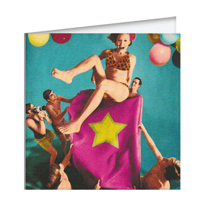 Carte postale dépliante Bikini - Trampoline Girl