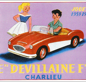Carte postale - Devillaine Charlieu Voitures à pédales 1959-60 - 10 x 15 cm
