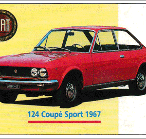 Carte postale - Fiat 124 Coupé Sport - 10 x 15 cm