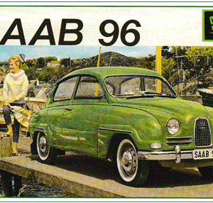 Carte postale - Saab 96 - 10 x 15 cm