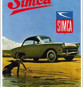 Carte postale - Simca à la plage - 10 x 15 cm