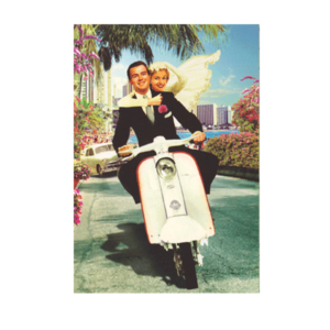 Carte postale Bikini 018 - Mariage en scooter