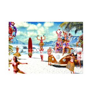 Carte postale Bikini 021 - Kombi à la plage