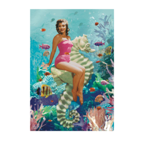 Carte postale Bikini 085 - Mermaid on seahorse