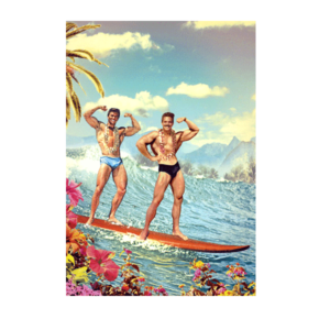 Carte postale Bikini 104 - Surfing guys