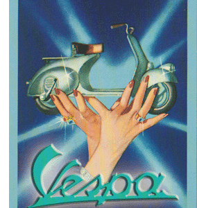 Carte postale 10 x 15 - Vespa dans les mains