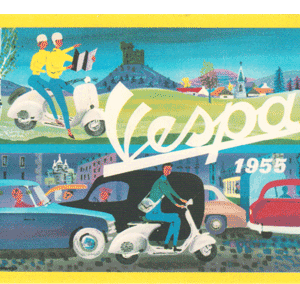 Carte postale 10 x 15 - Vespa 1955