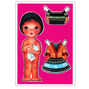 Carte postale 10 x 15 Kitsch Kitchen - Paperdoll - Fond Fuchsia