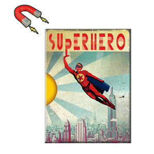 Magnet rectangulaire 9 x 6 SUPERHERO