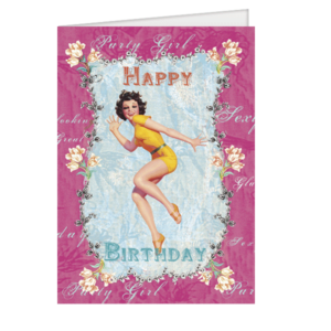 Carte postale dépliante TRÈS CHIC 24 - Happy Birthday Party Girl