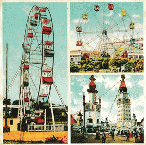 Carte postale série LUNA PARK02 - La Grande Roue - 14 x 14 cm