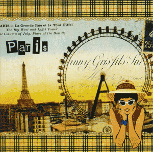 Carte postale série Paris Mode 01 - La Grande Roue - 14 x 14 cm