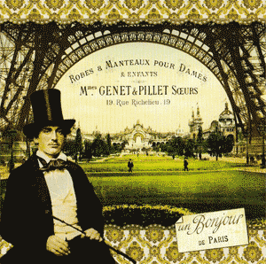 Carte postale série Paris Mode 05 - Le Champ de Mars - 14 x 14 cm