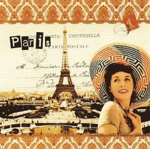 Carte postale série Paris Mode 06 - Paris en Été - 14 x 14 cm