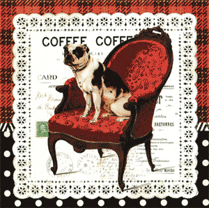Carte postale série Sur un fauteuil 01 – ROGER - 14 x 14 cm