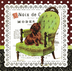 Carte postale série Sur un fauteuil 04 – JULIUS - 14 x 14 cm