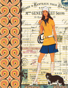 Carte postale série 70's mode – Lucie - 10,5 x 14 cm