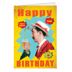 Carte postale dépliante ZAP n°10 - Happy Birthday - Home brew* - 10 x 17 cm avec enveloppe