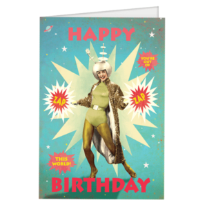 Carte postale dépliante ZAP n°14 - Happy Birthday - Out of this world* - 10 x 17 cm avec enveloppe