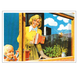 Carte postale 10 x 15 Kitsch Kitchen – Faire le ménage est un plaisir