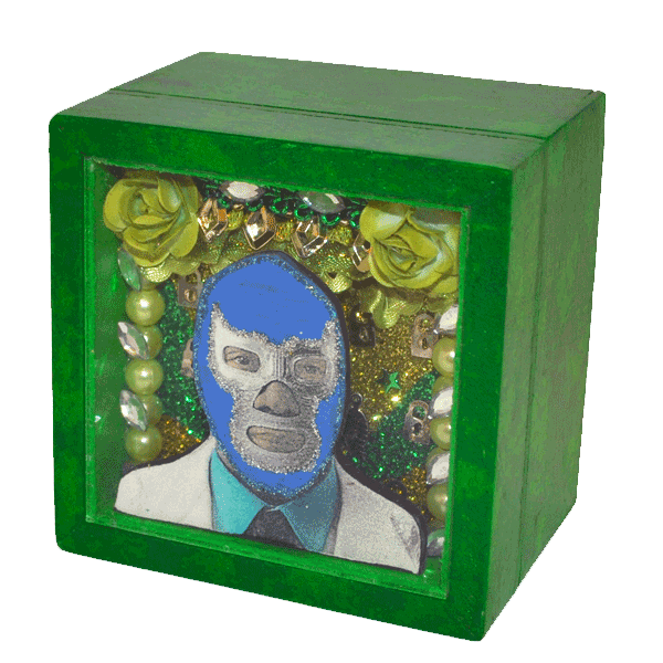 Boite-niche artisanale LUCHA LIBRE - 9 x 9 x 7 cm