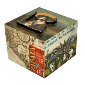 Petite boite artisanale ZAPATA - 6 x 6 x 5 cm
