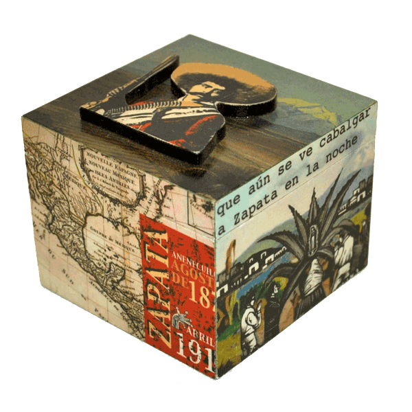 Petite boite artisanale ZAPATA - 6 x 6 x 5 cm
