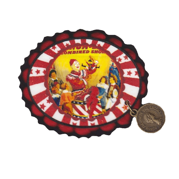 Grande broche ovale Clown – Fabrication artisanale