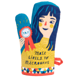 Manique 100% coton - Modèle MOST LIKELY TO MICROWAVE* - Blue Q