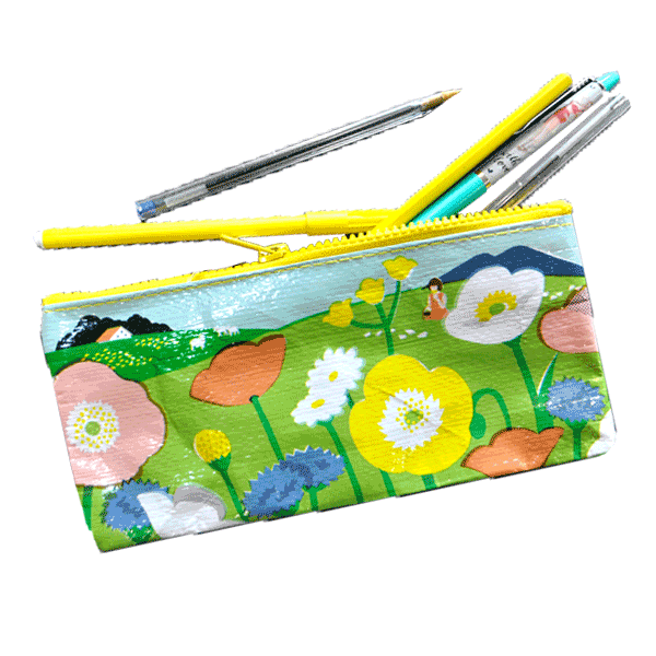 Trousse à crayons (ou autres trucs) - Modèle POPPIES - Blue Q