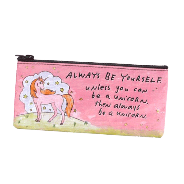 Trousse à crayons (ou autres trucs) - Modèle LICORNE ""Always be yourself, unless you can be a unicorn - Blue Q