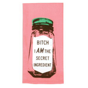 Torchon sérigraphié 100% coton - Modèle BITCH, I AM THE SECRET INGREDIENT* - Blue Q