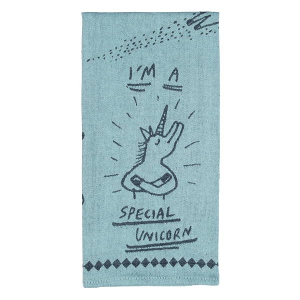 Torchon 100% coton - Modèle I'M A SPECIAL UNICORN* - Blue Q