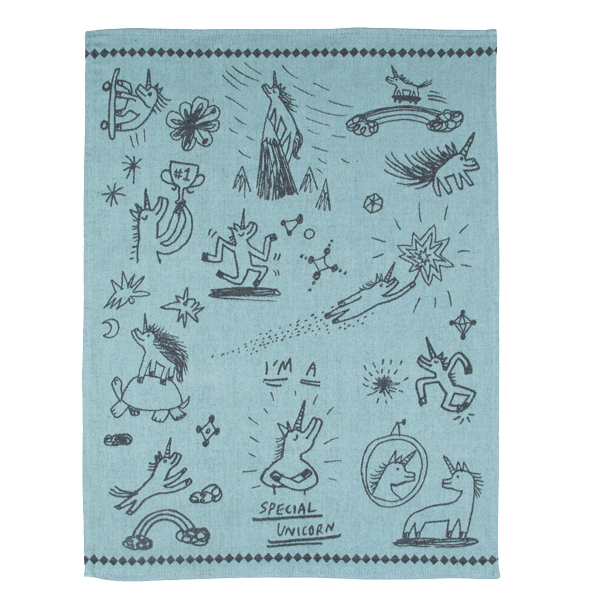 Torchon 100% coton - Modèle I'M A SPECIAL UNICORN* - Blue Q – Image 2