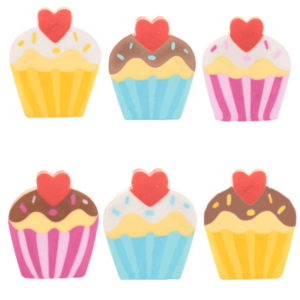 Lot de 6 Gommes CUPCAKES