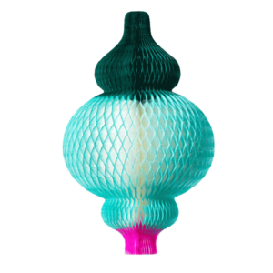 Grande décoration en papier FLORERO bleu - A suspendre - 27 x 45 cm