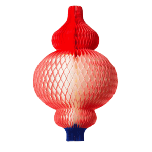 Grande décoration en papier FLORERO rouge - A suspendre - 27 x 45 cm