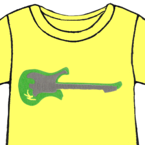 Transfert pour T-Shirt rétro - Modèle Guitare floqué