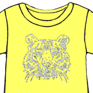 Transfert pour T-Shirt rétro - Modèle Tigre strass