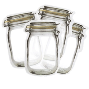 Petits sacs alimentaires réutilisables - Modèle Bocal - Lot de 4 - 15 cl - 15 x 10 cm
