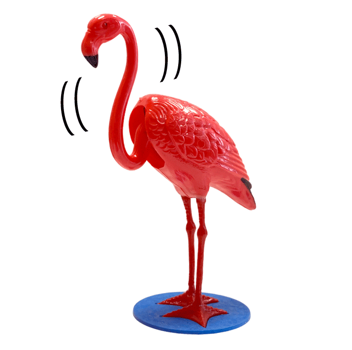 Le Flamant rose qui hoche la tête - Un joujou rétro fabriqué en Allemagne