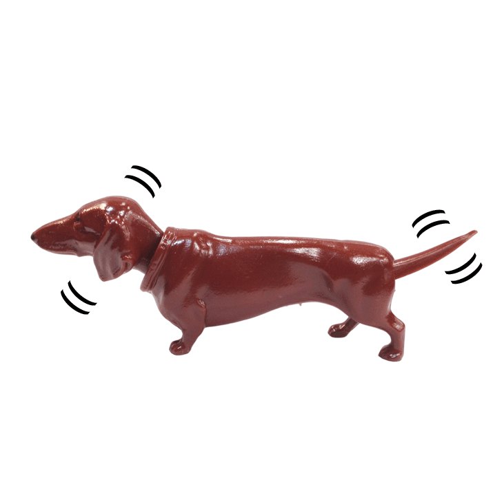 Le chien-saucisse qui hoche la tête – MARRON - Un joujou rétro fabriqué en Allemagne