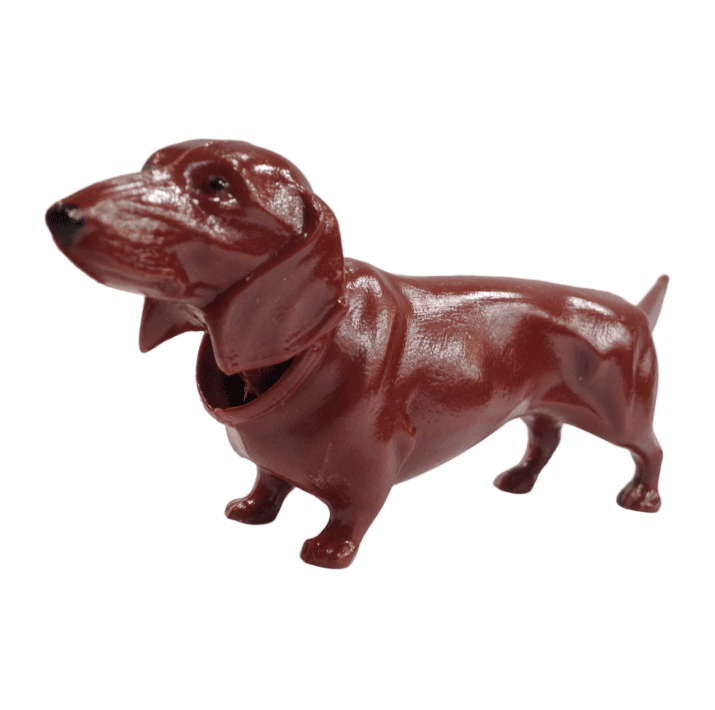 Le chien-saucisse qui hoche la tête – MARRON - Un joujou rétro fabriqué en Allemagne – Image 2